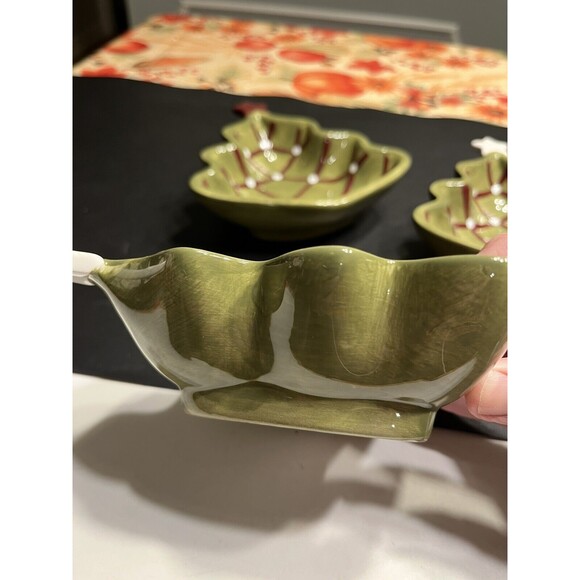 Pottery Barn Seasons Greetings Christmas Tree Candy Nut Bowl Dish Set Of 4 - Picture 10 of 16